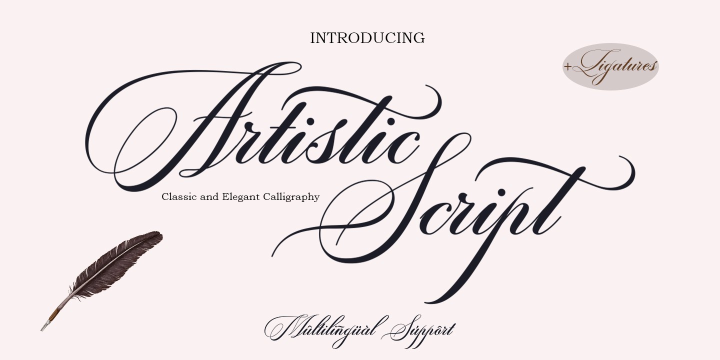 Пример шрифта Artistic Script