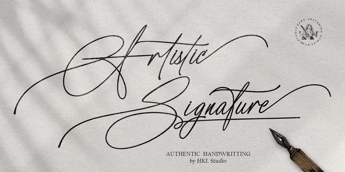 Пример шрифта Artistic Sigature Regular