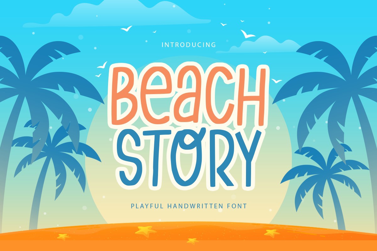 Пример шрифта Beach Story