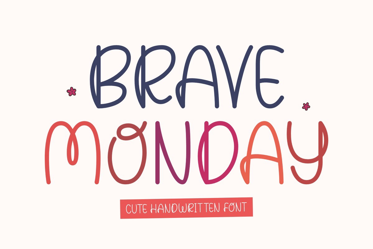 Пример шрифта Brave Monday Regular