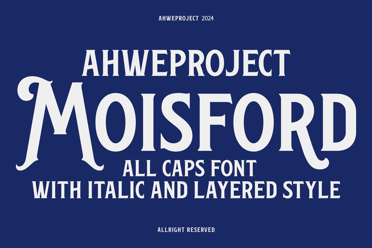 Пример шрифта Moisford Italic