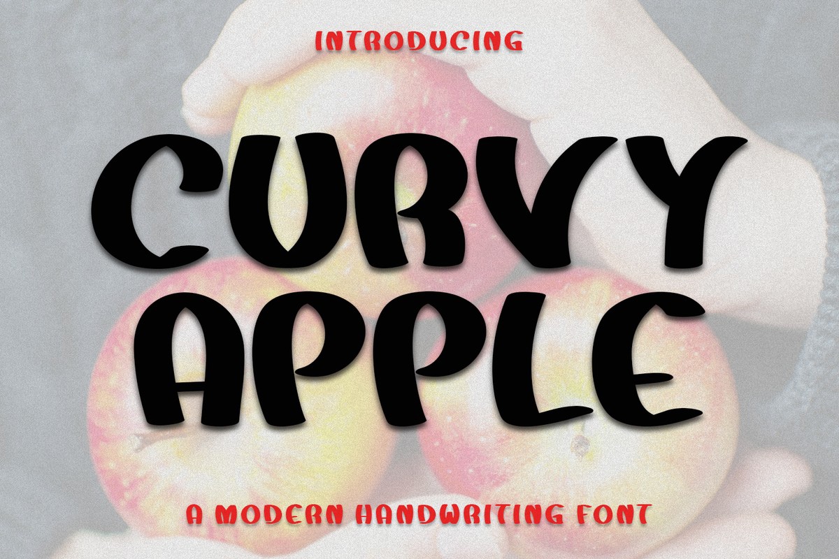 Пример шрифта Curvy Apple