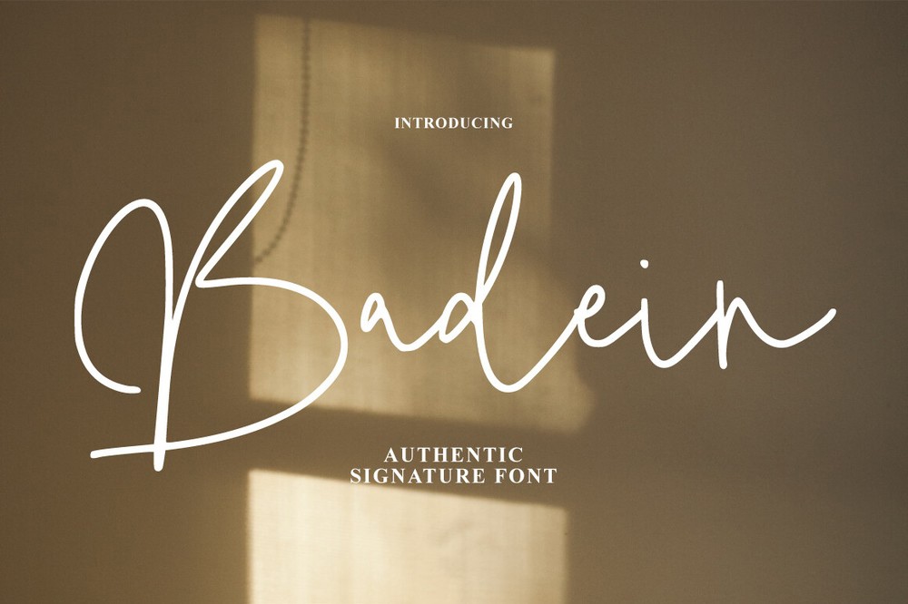 Пример шрифта Badein Signature