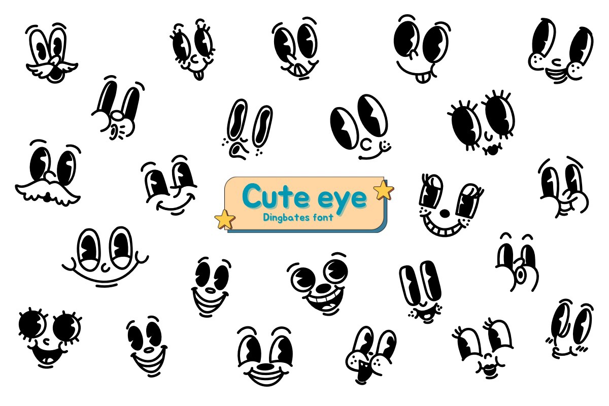 Пример шрифта Cute Eye