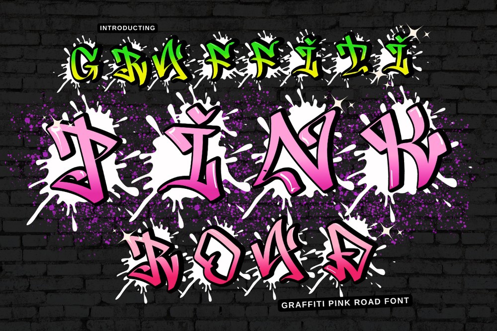 Пример шрифта Graffiti Pink Road Regular