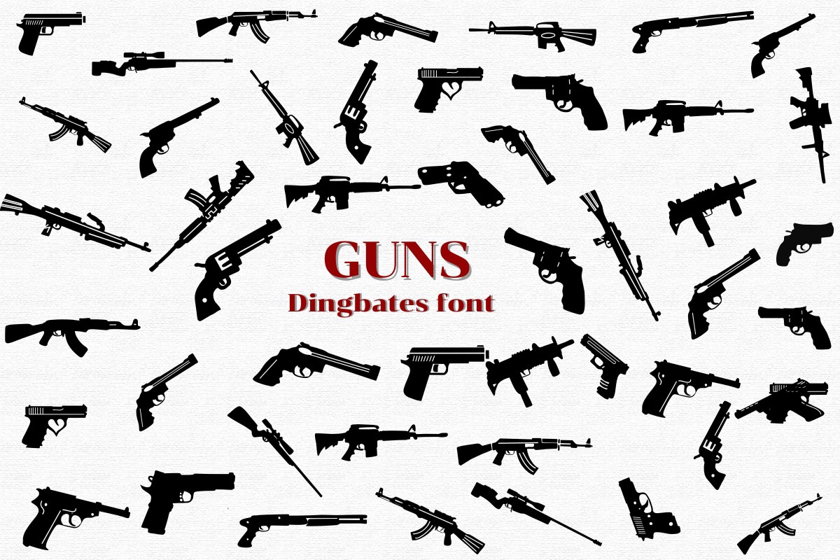 Пример шрифта Guns