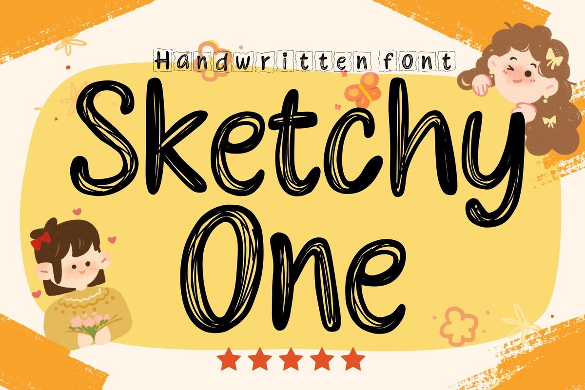 Пример шрифта Sketchy One