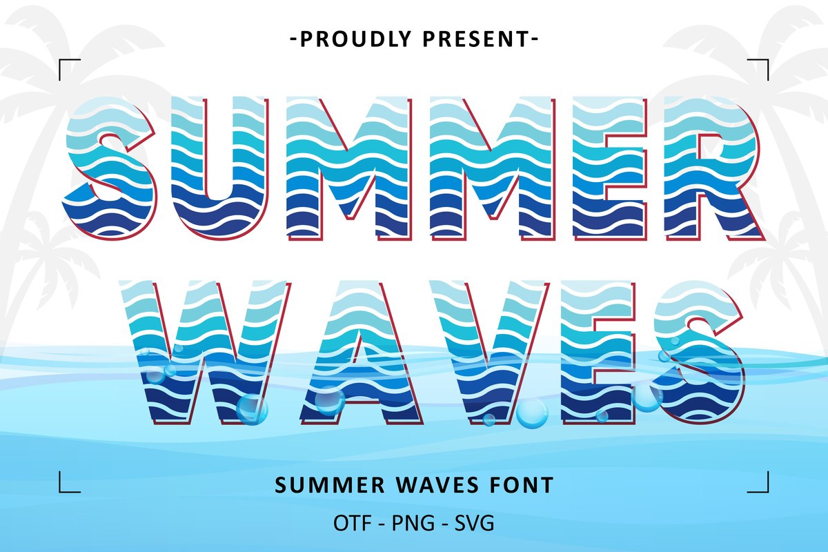 Пример шрифта Summer Waves