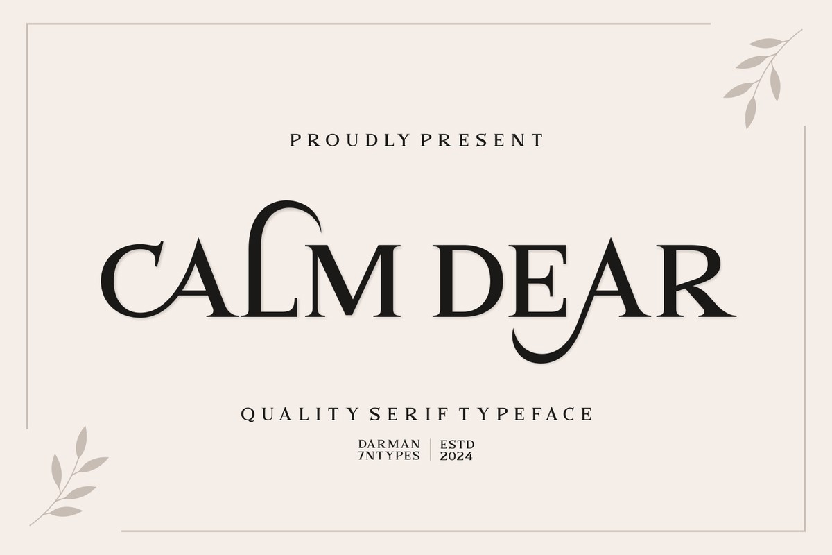 Пример шрифта Calm Dear Regular