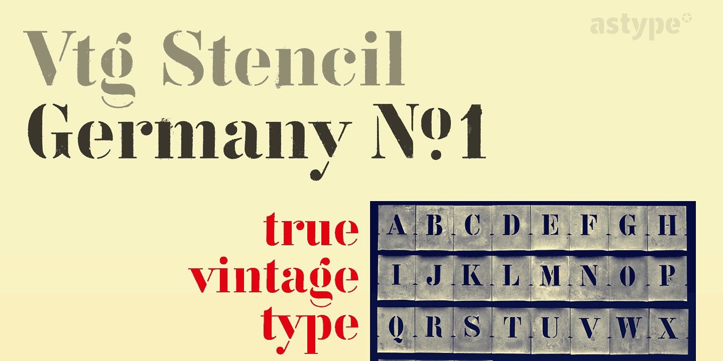 Пример шрифта Vtg Stencil Germany No.1 Light