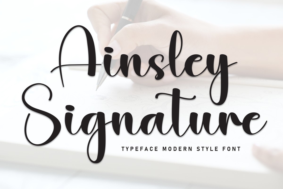 Пример шрифта Ainsley Signature