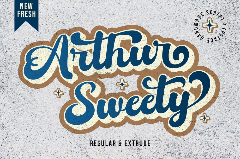 Пример шрифта Arthur Sweety