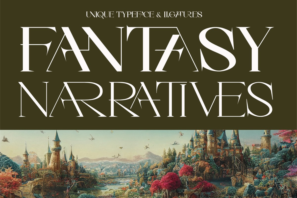 Пример шрифта Fantasy Narratives Bold