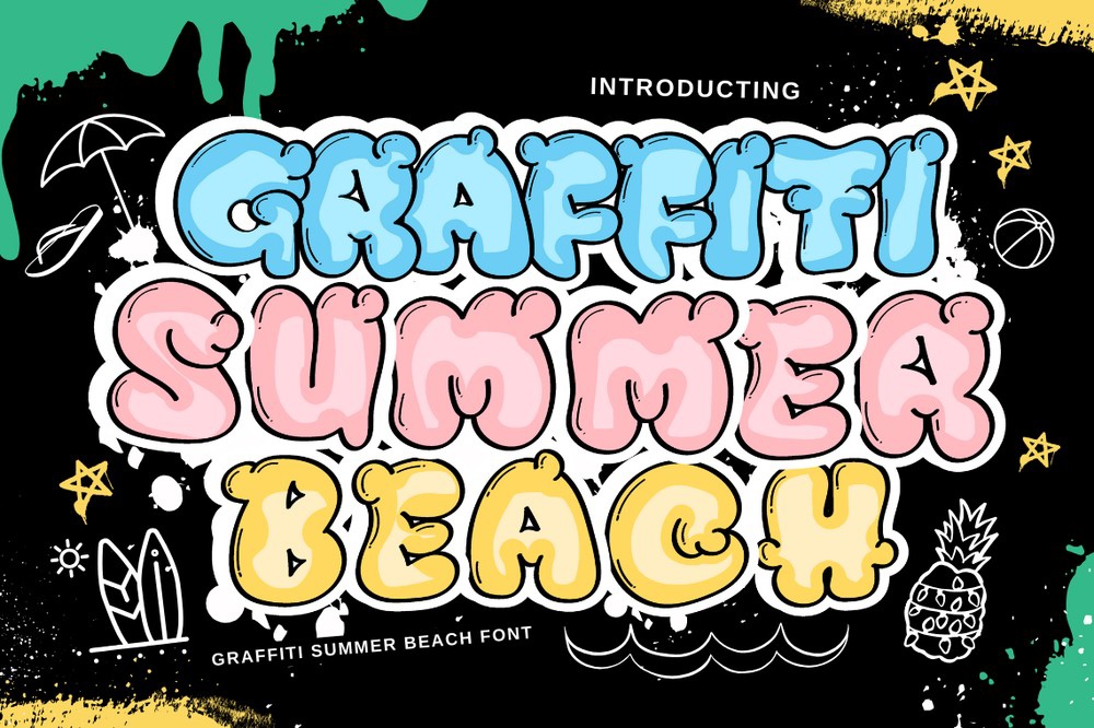 Пример шрифта Graffiti Summer Beach