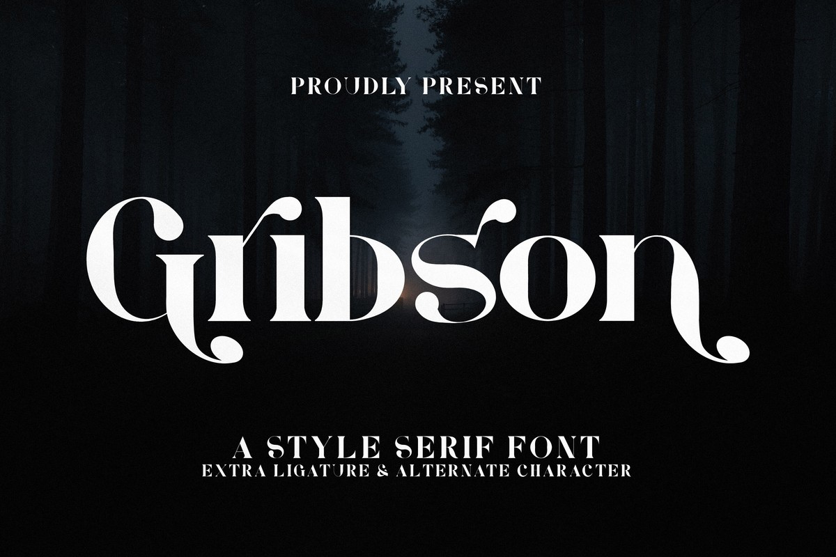 Пример шрифта Gribson