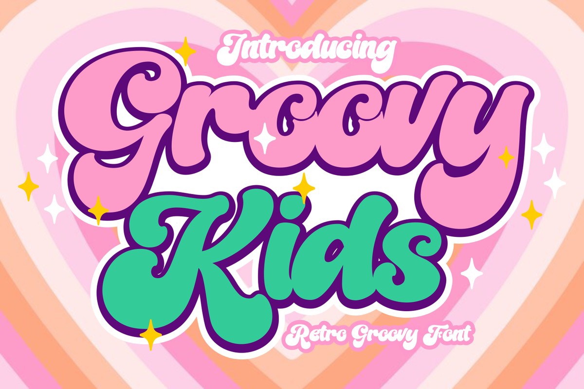 Пример шрифта Groovy Kids