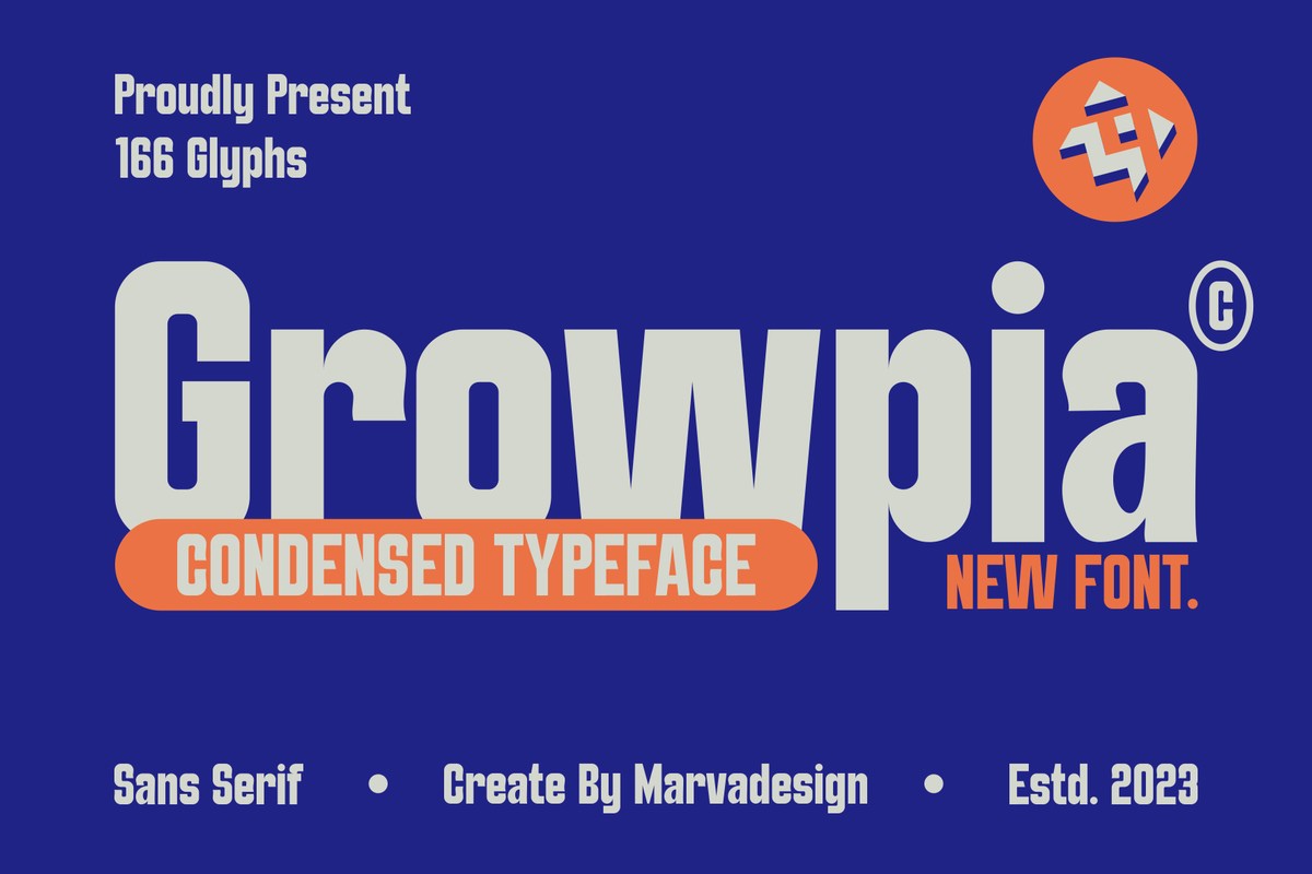 Пример шрифта Growpia