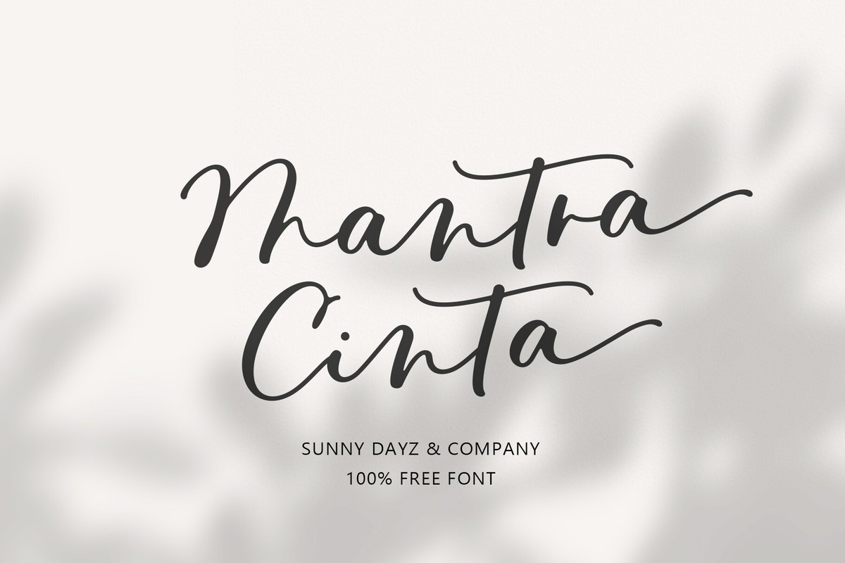 Пример шрифта Mantra Cinta Regular