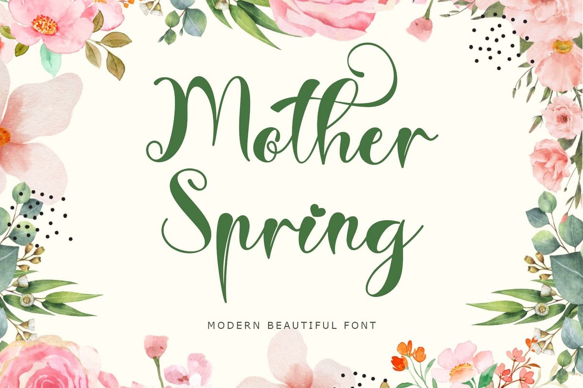 Пример шрифта Mother Spring