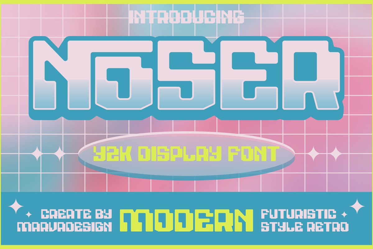 Пример шрифта Noser Regular