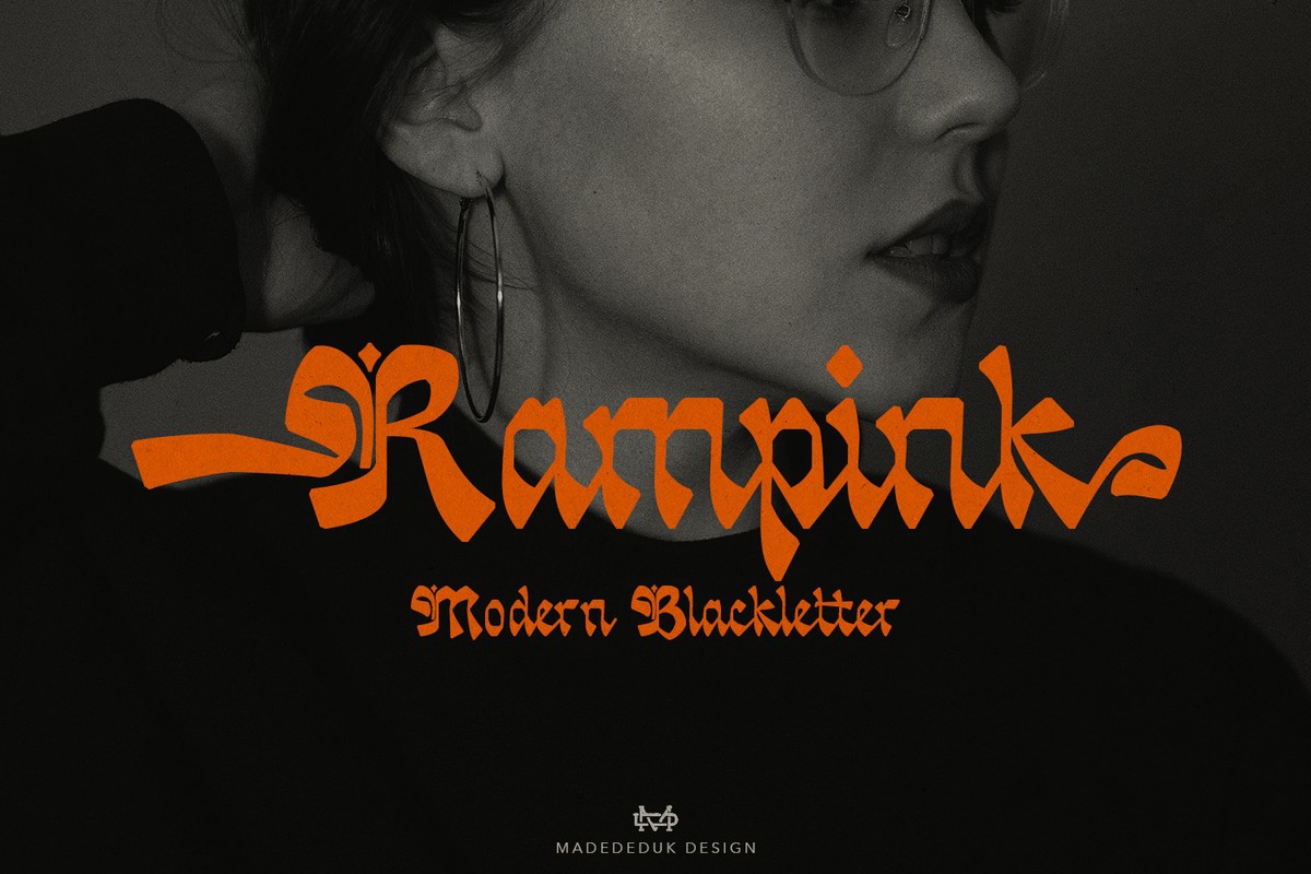 Пример шрифта Rampink