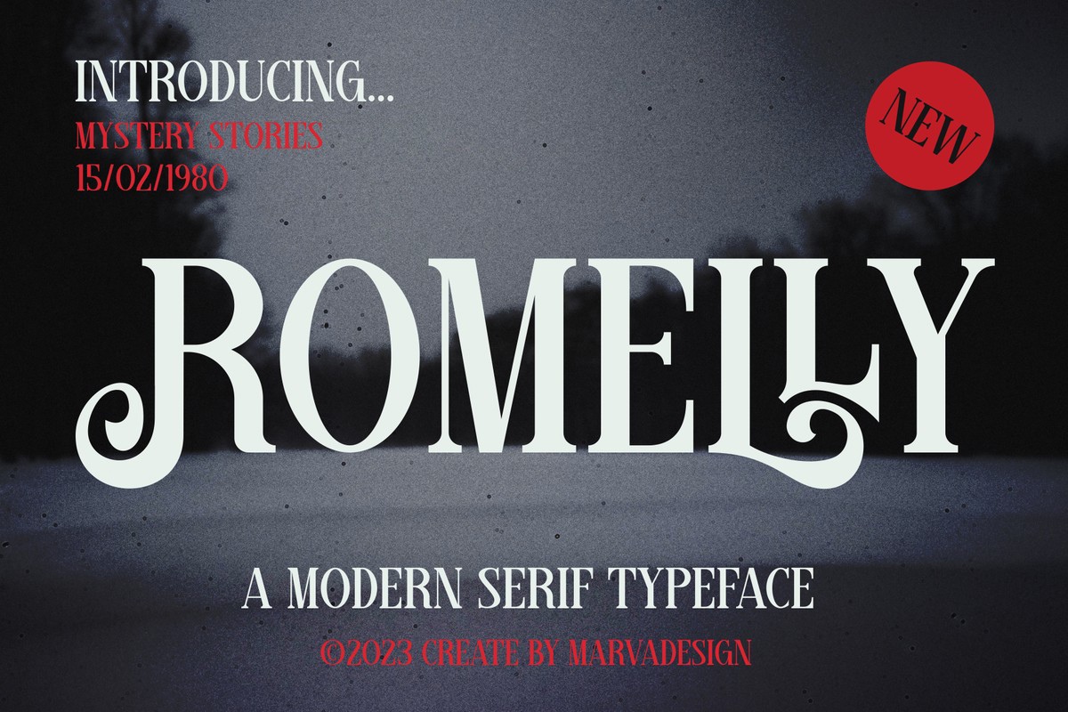 Пример шрифта Romelly Regular