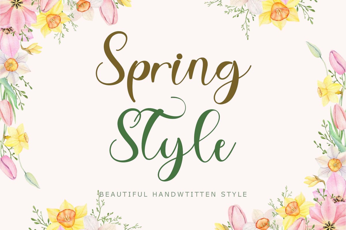 Пример шрифта Spring Style Regular