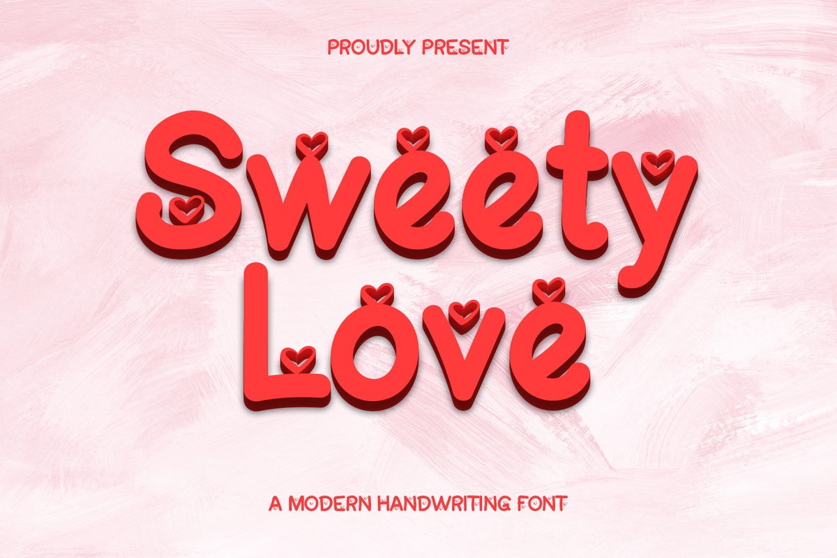 Пример шрифта Sweety Love