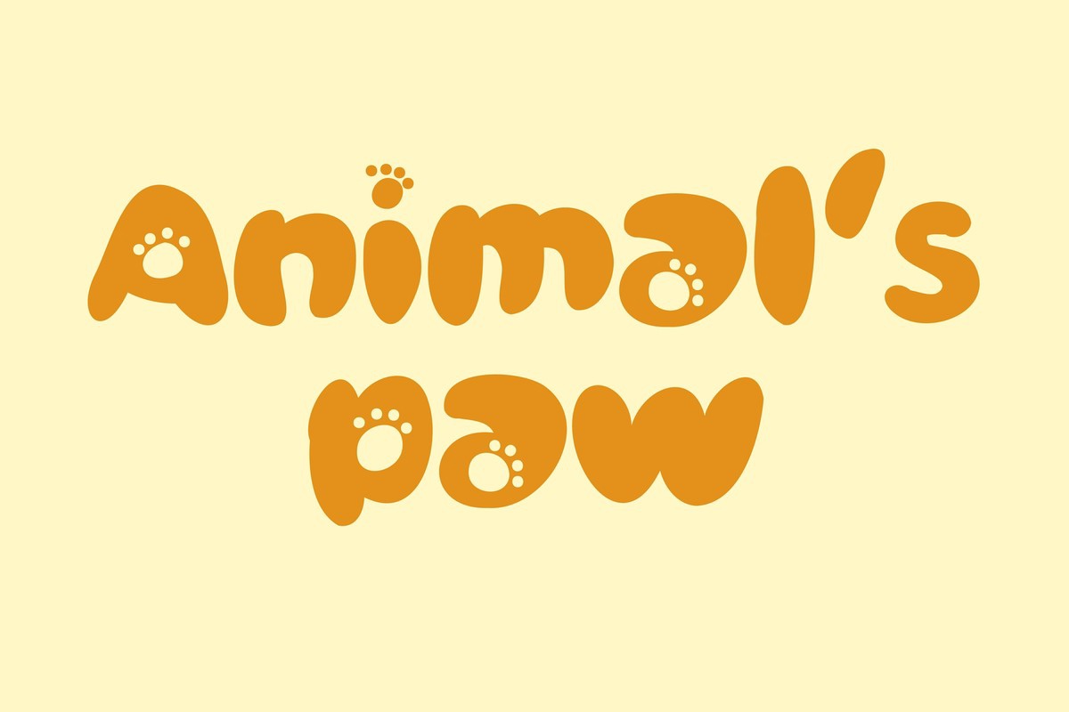 Пример шрифта Animal's Paw