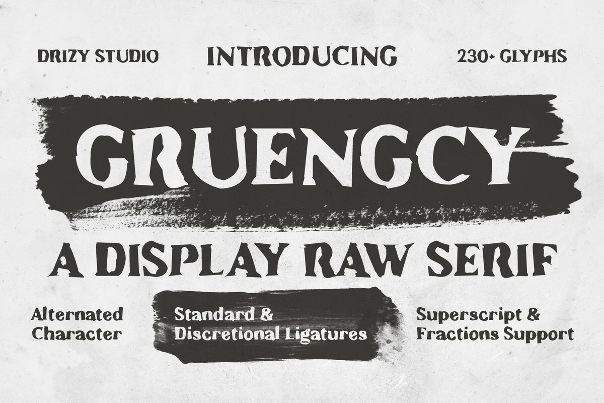 Пример шрифта Gruengcy Regular