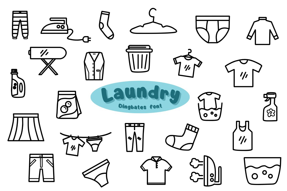 Пример шрифта Laundry