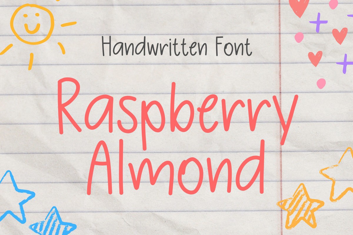 Пример шрифта Raspberry Almond