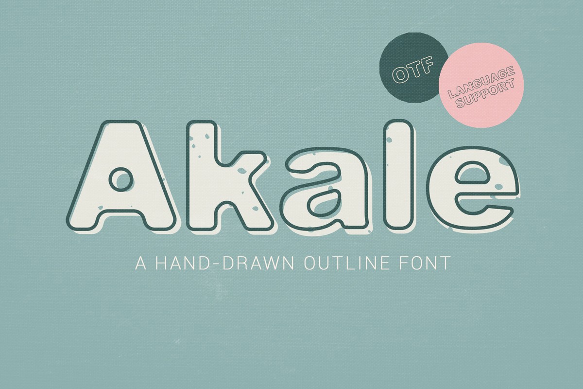 Пример шрифта Akale Outline Regular