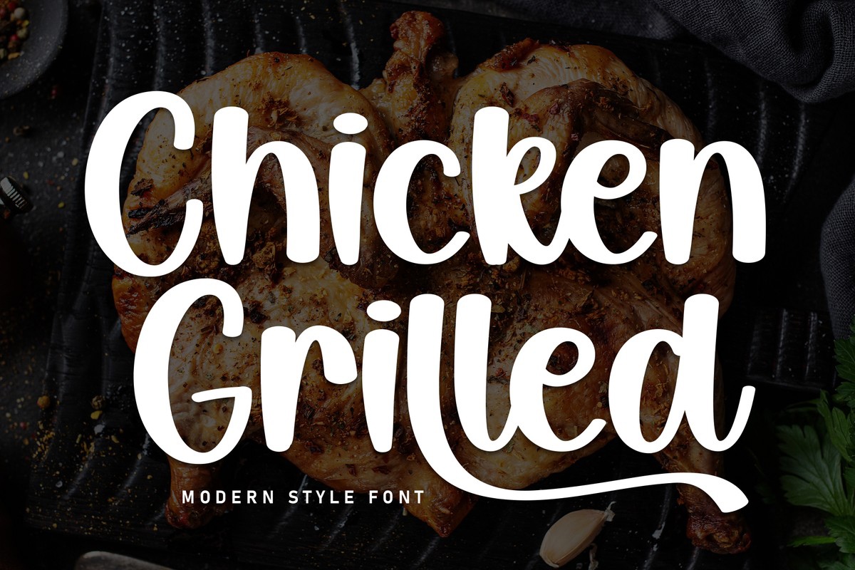 Пример шрифта Chicken Grilled Regular