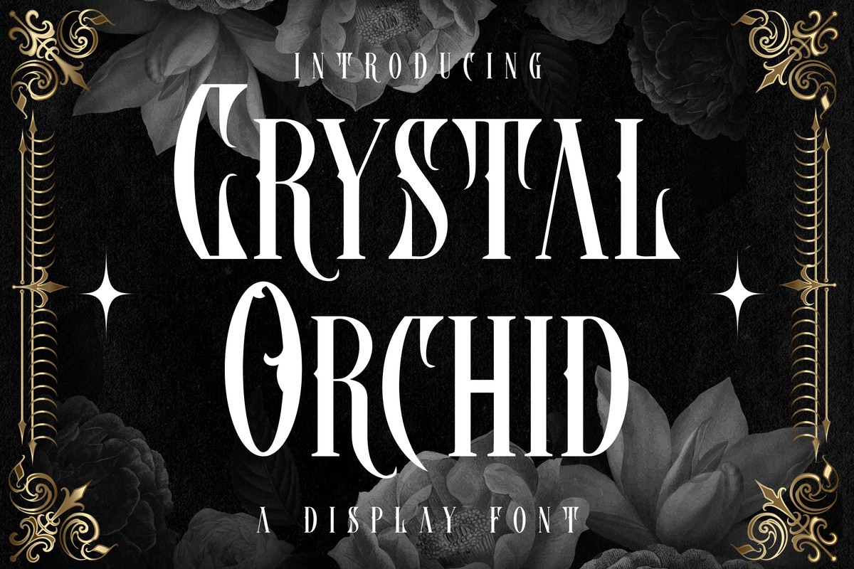 Пример шрифта Crystal Orchid Regular