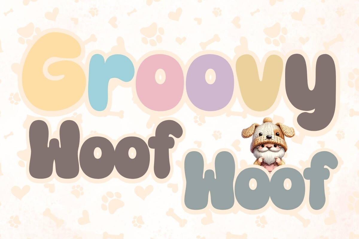 Пример шрифта Groovy Woof Woof Regular