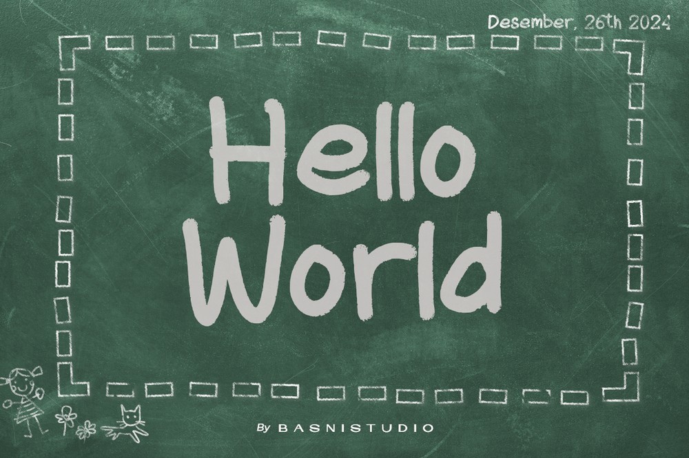 Пример шрифта Hello World