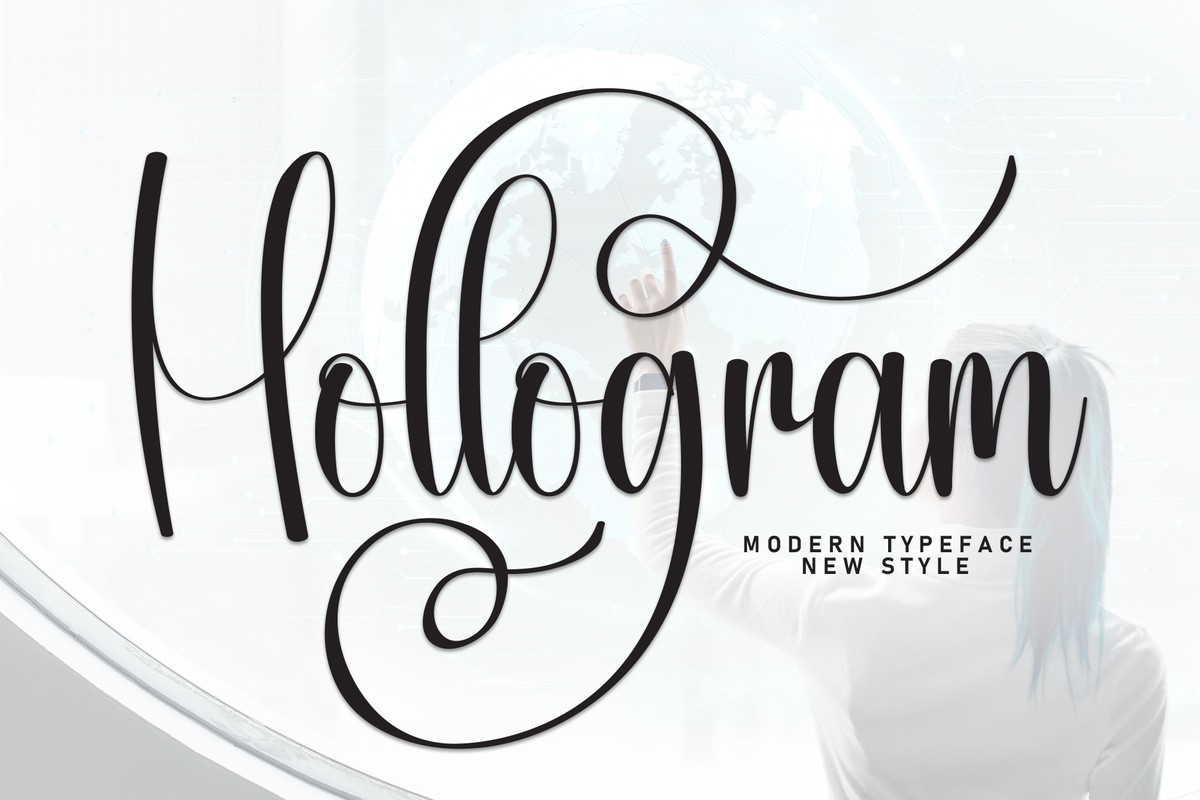 Пример шрифта Hollogram Regular