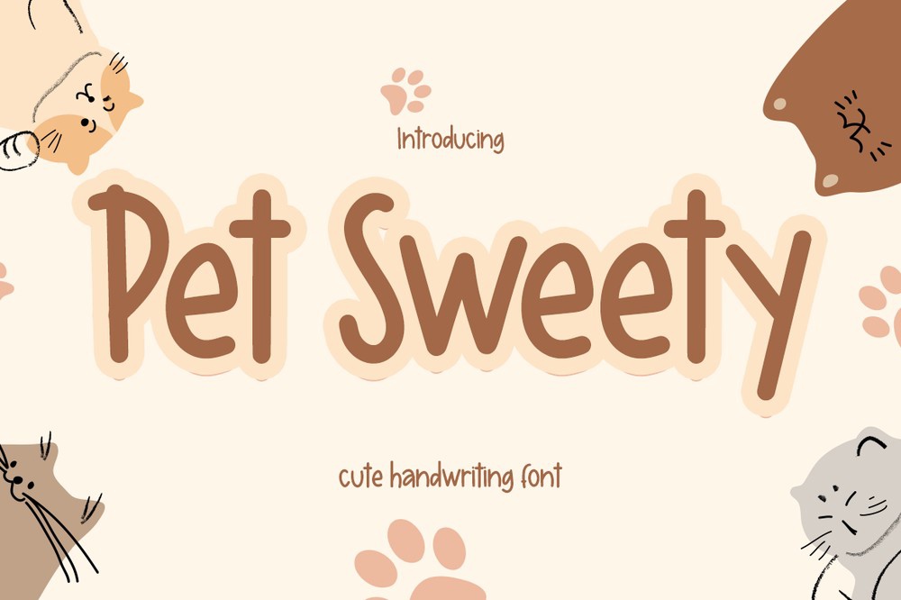 Пример шрифта Pet Sweety