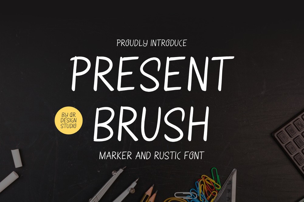 Пример шрифта Present Brush