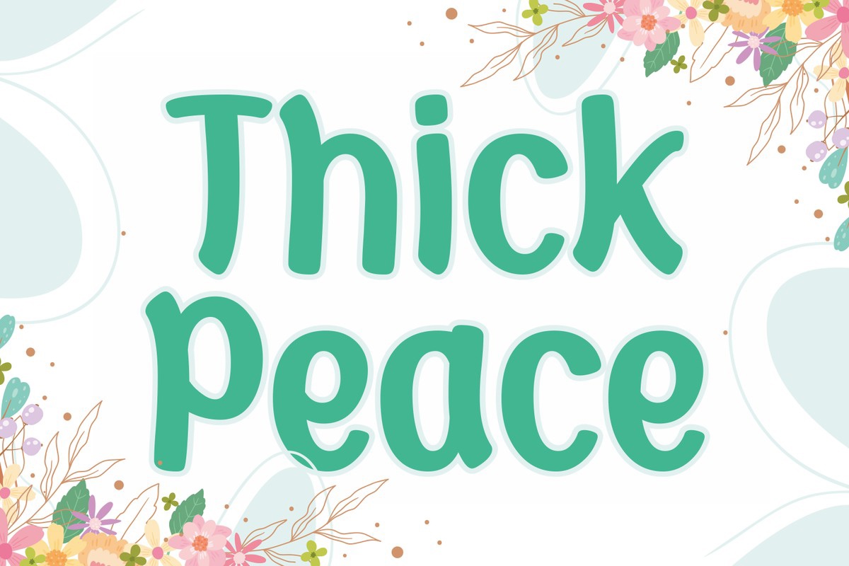 Пример шрифта Thick Peace