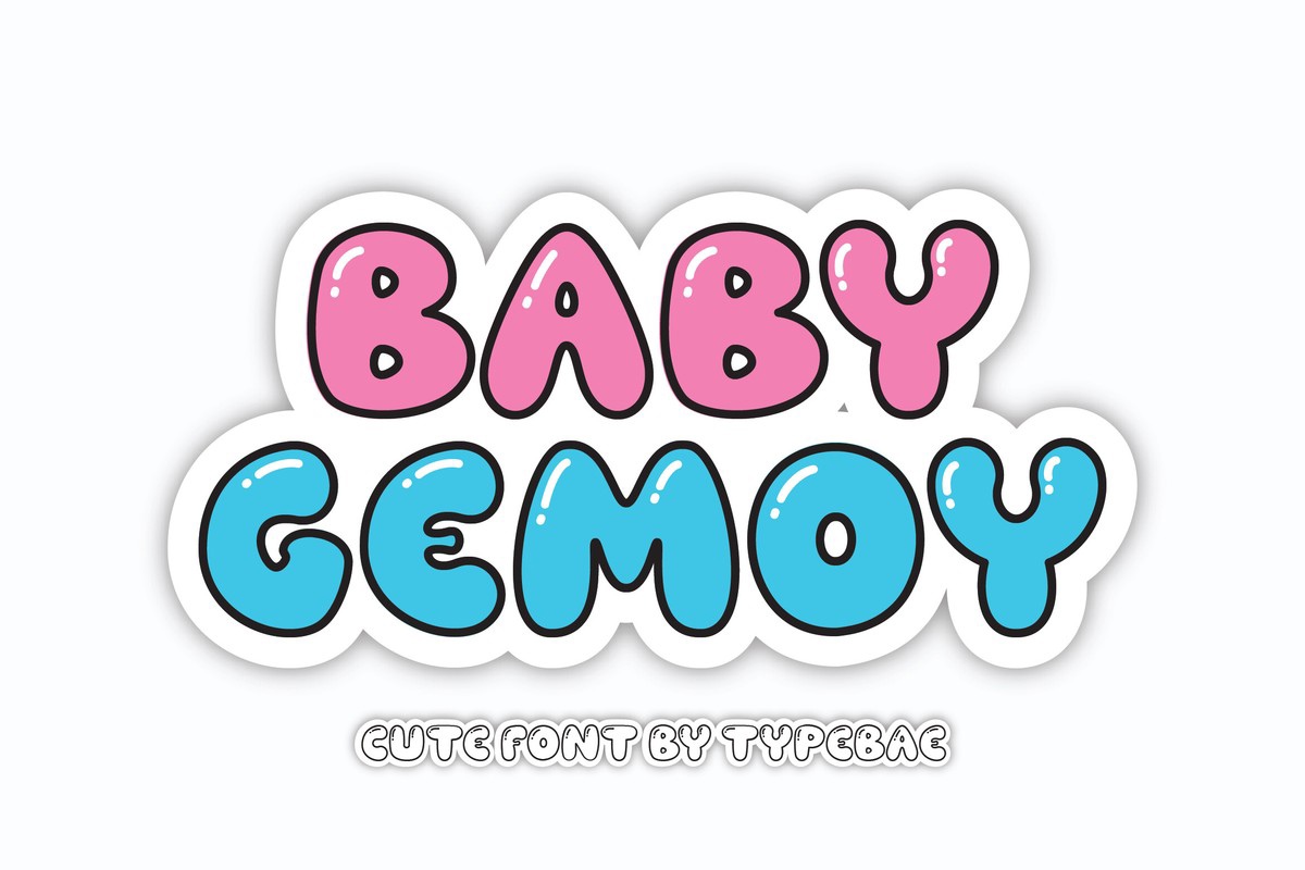 Пример шрифта Baby Gemoy Shiny Outline