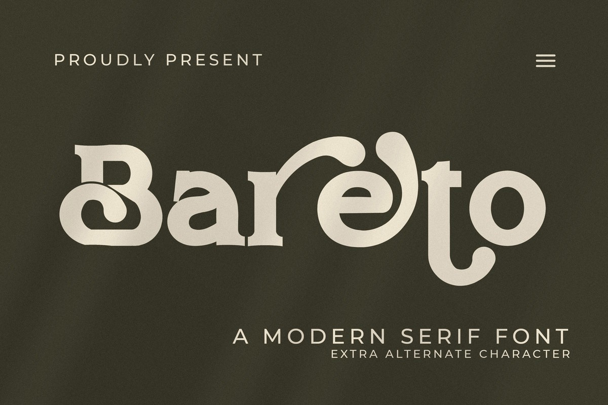 Пример шрифта Bareto