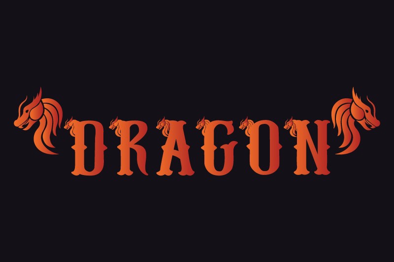 Пример шрифта Dragon