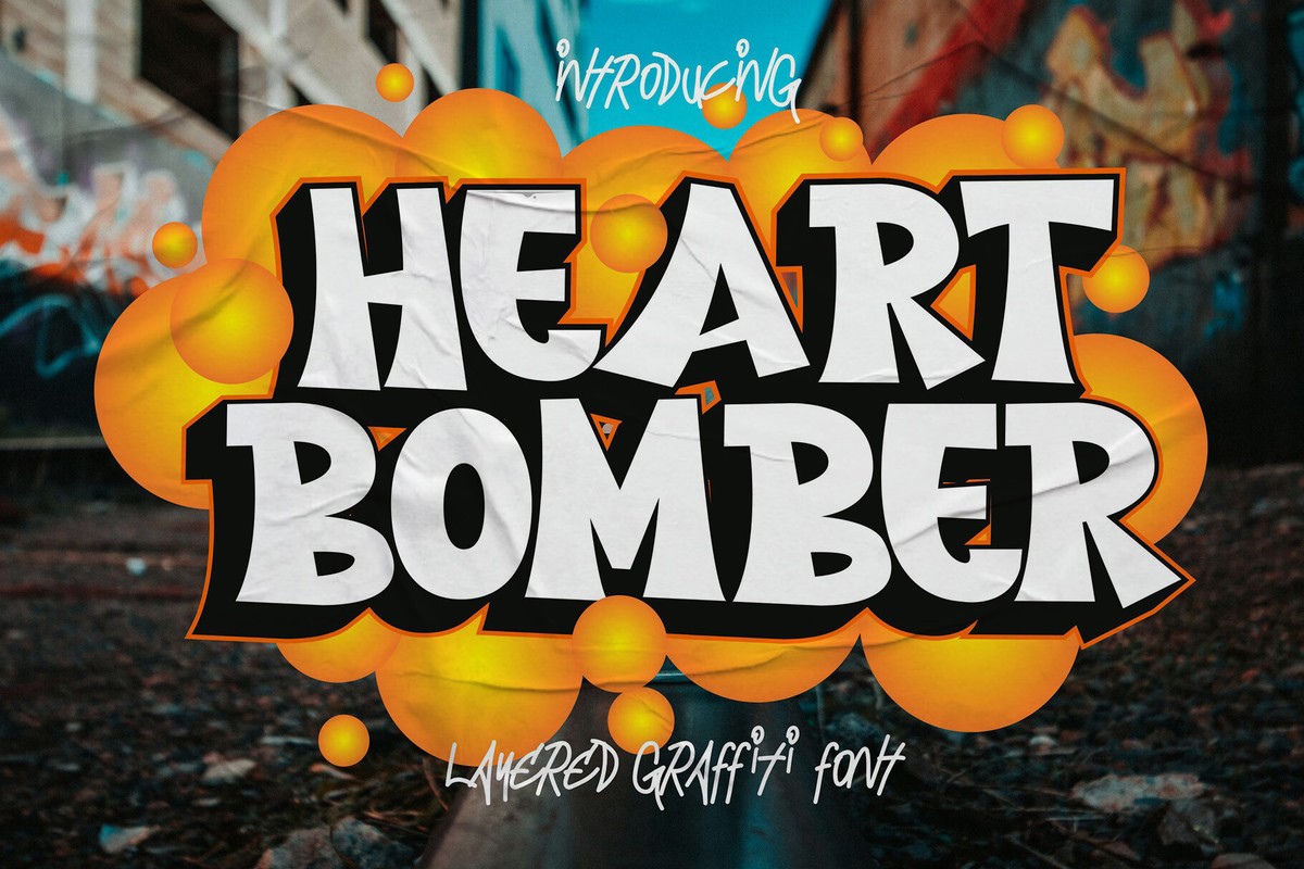 Пример шрифта Heart Bomber