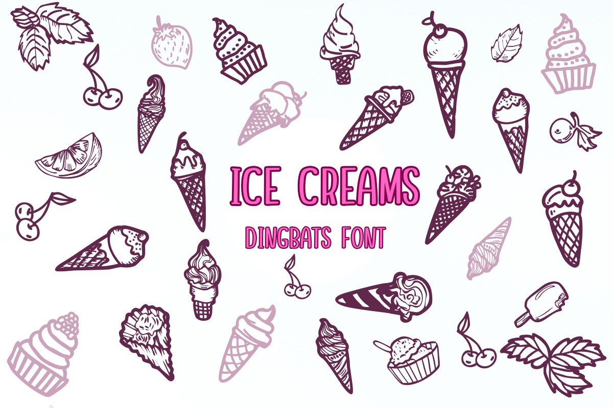 Пример шрифта Ice Creams Regular