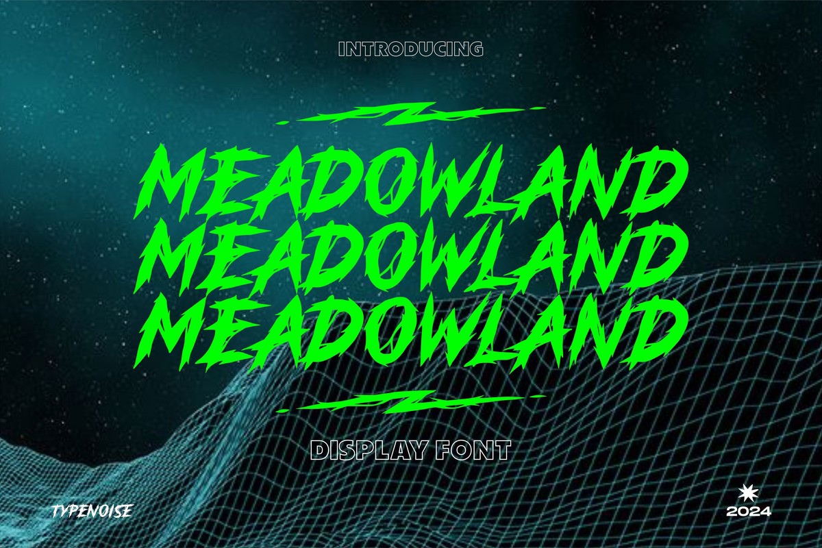 Пример шрифта Meadowland Regular