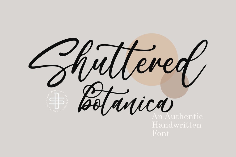 Пример шрифта Shuttered Botanica