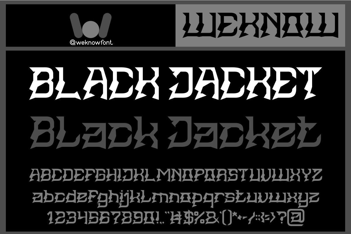 Пример шрифта Black Jacket Italic