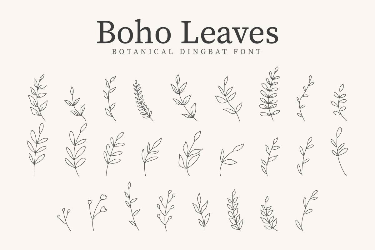 Пример шрифта Boho Leaves Regular